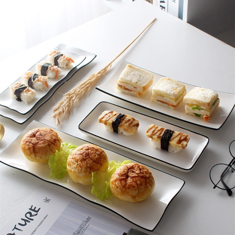 Japanese Rectangular Ceramic Sushi Plate