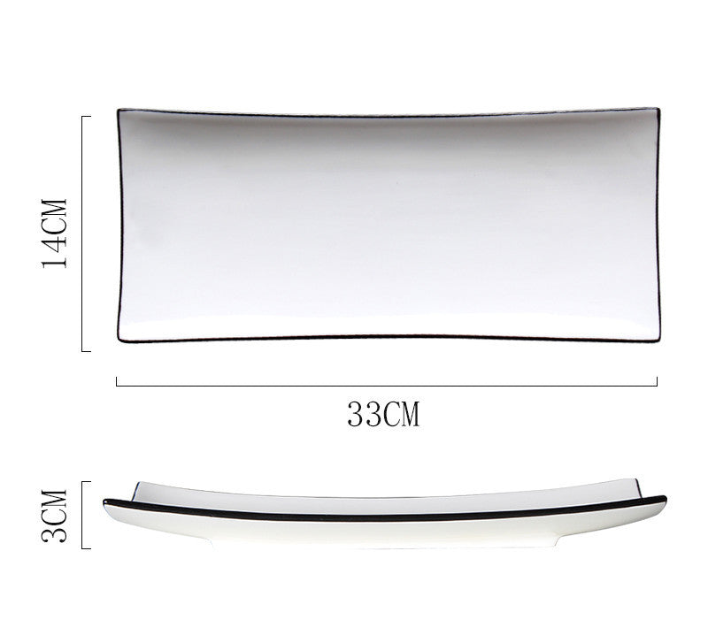 Japanese Rectangular Ceramic Sushi Plate