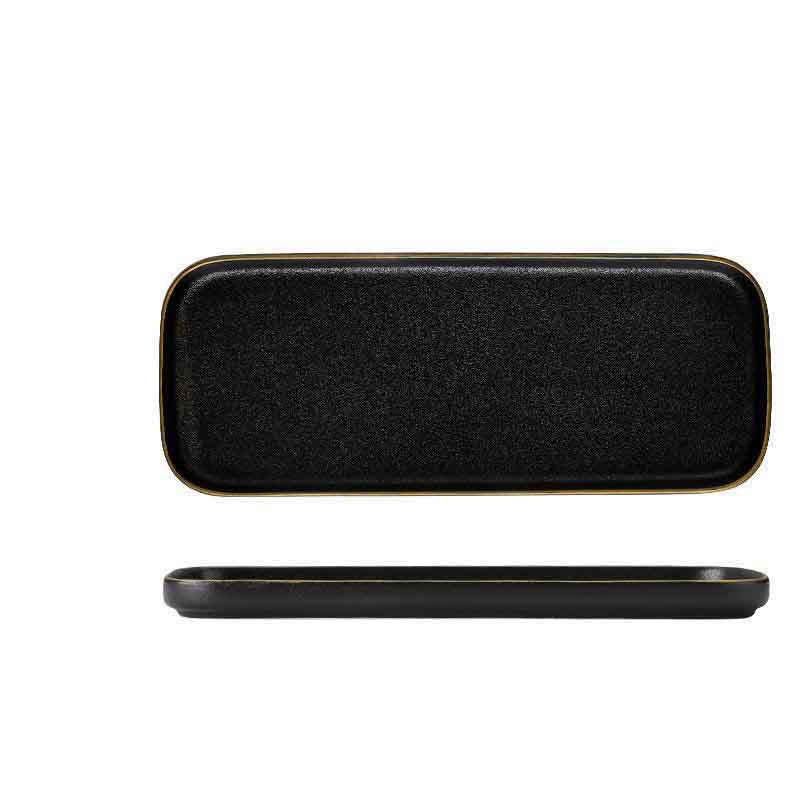 Black Frosted Ceramic Tray