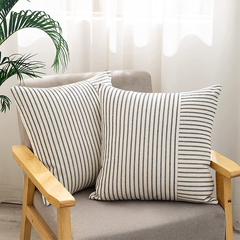 Striped Canvas Cushion Cover