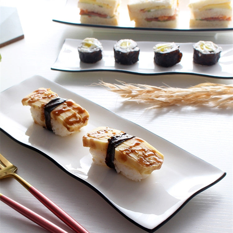 Japanese Rectangular Ceramic Sushi Plate