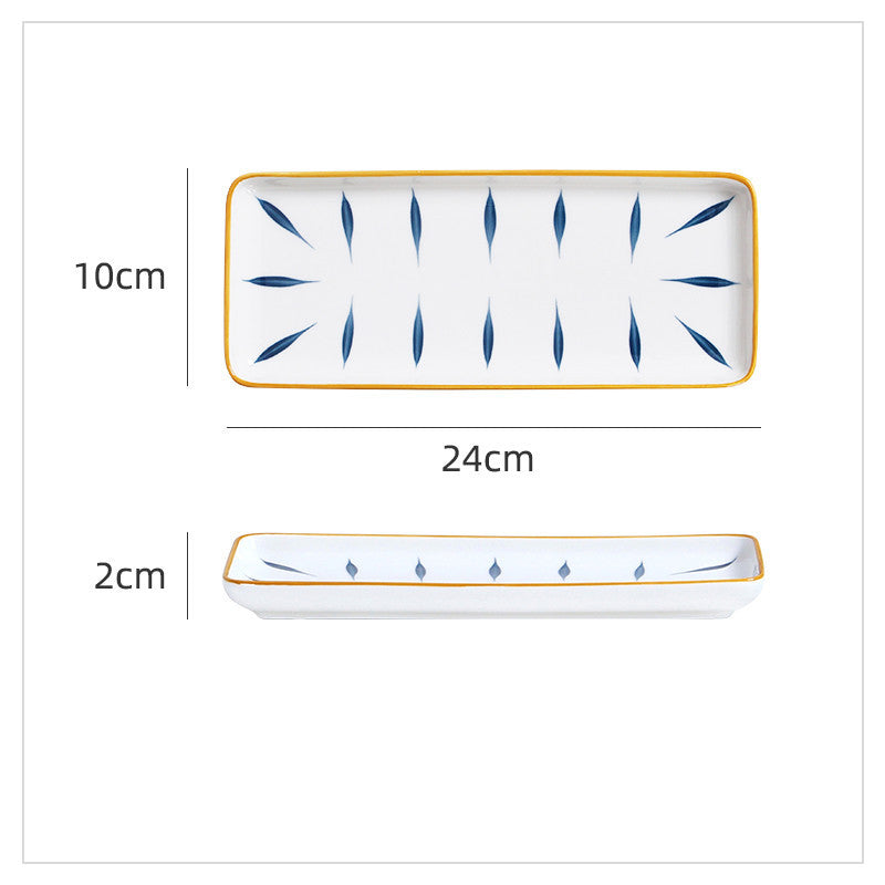 Japanese Rectangular Ceramic Sushi Plate