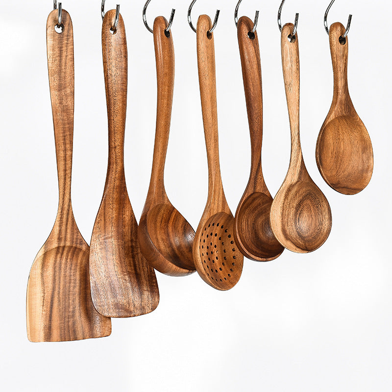 Natural Teak Wood Kitchen Spatula Set