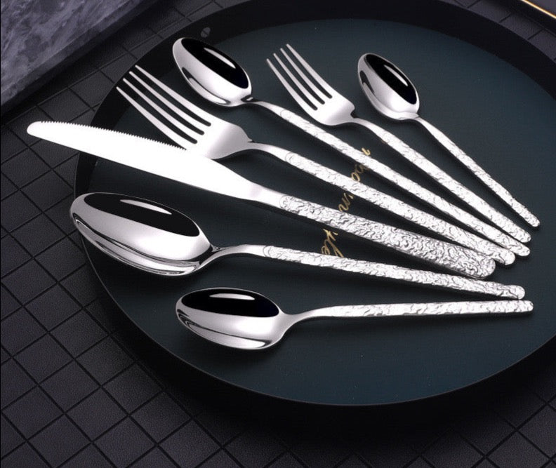 Embossed Textured Cutlery Set