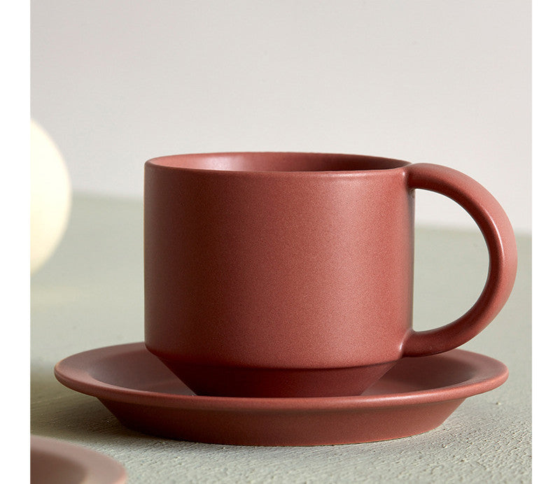 Velvet Ceramic Coffee Cup With Saucer