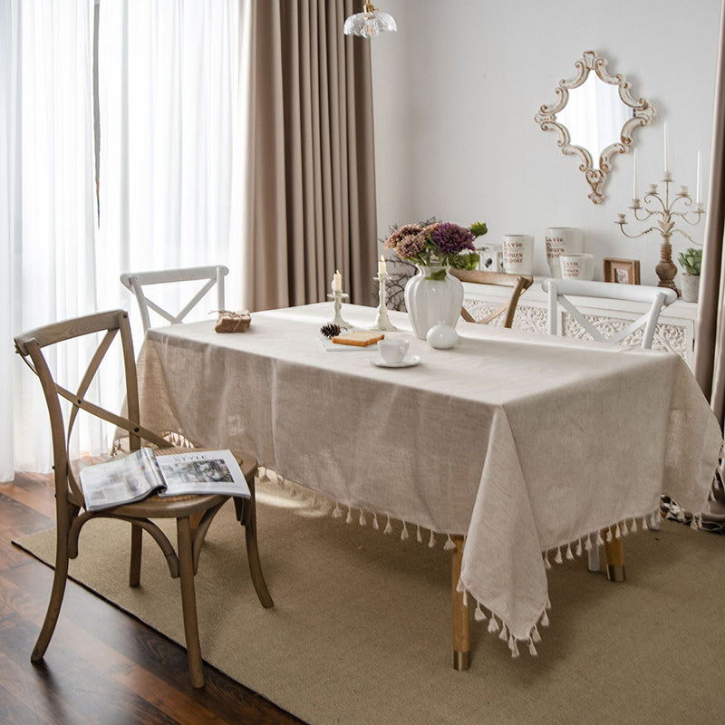 Beige Linen Tablecloth