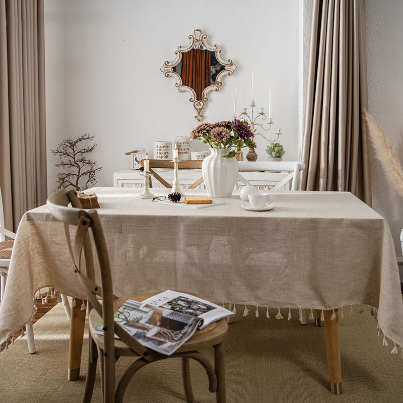 Beige Linen Tablecloth