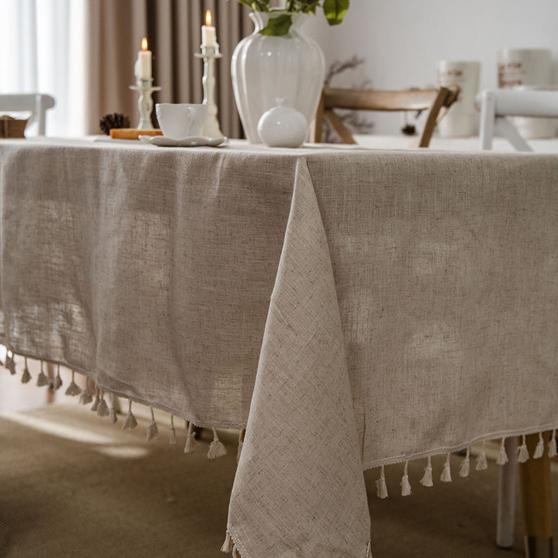 Beige Linen Tablecloth