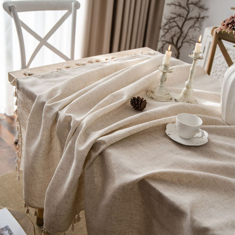 Beige Linen Tablecloth