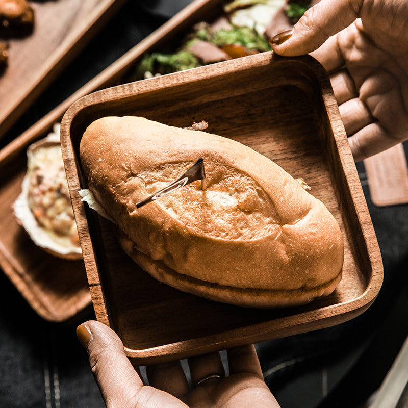 Rectangular Wooden Food Tray