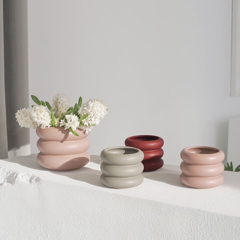 Soft Round Ceramic Flower Vase