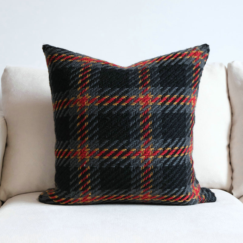 Plaid Wool Cushion Cover