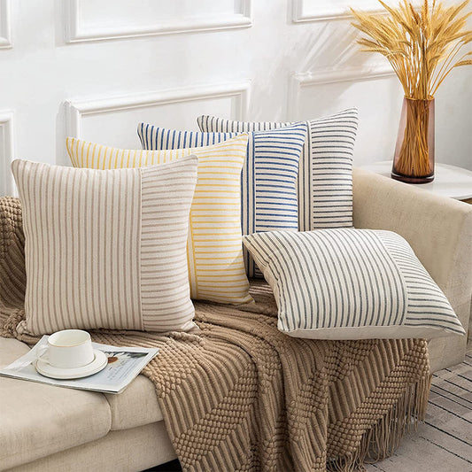 Striped Canvas Cushion Cover