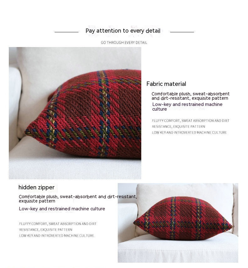 Plaid Wool Cushion Cover