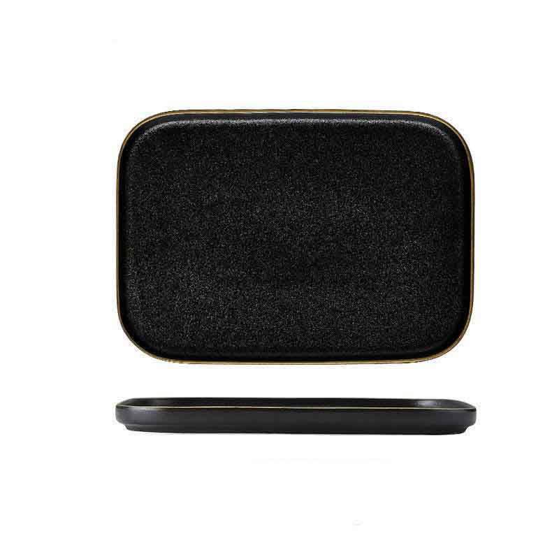 Black Frosted Ceramic Tray