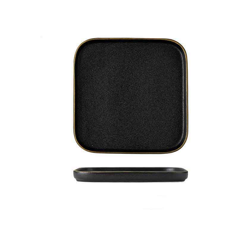 Black Frosted Ceramic Tray