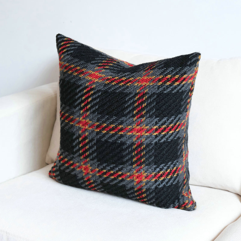 Plaid Wool Cushion Cover