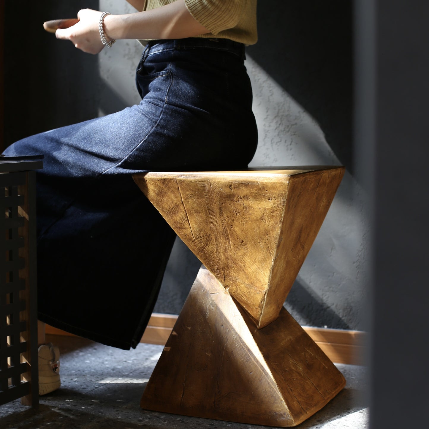 Wooden Geometric Coffee Table