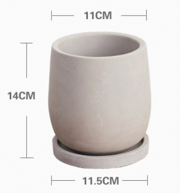 Round Cement Flower Pot