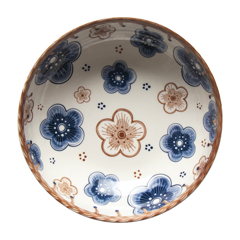 Flower Pattern Ceramic Deep Dish