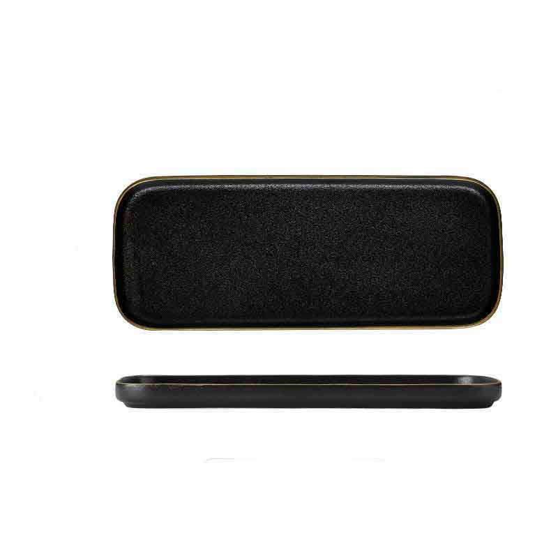 Black Frosted Ceramic Tray