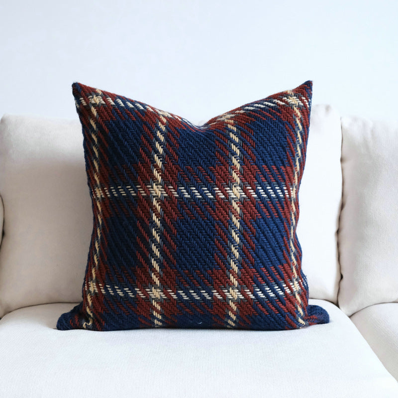 Plaid Wool Cushion Cover