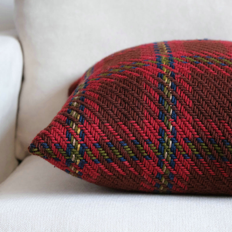 Plaid Wool Cushion Cover