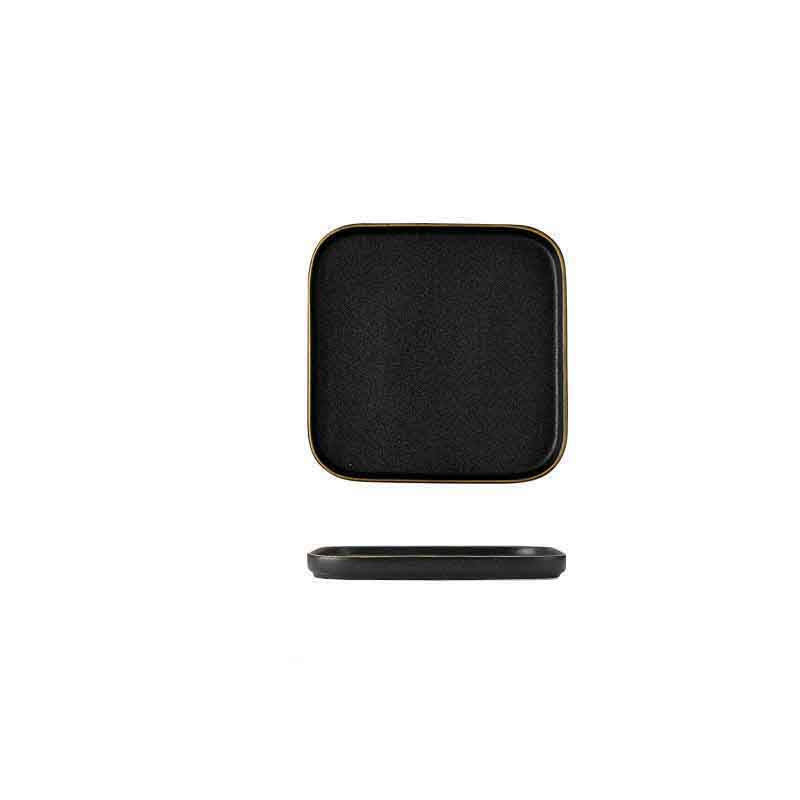 Black Frosted Ceramic Tray