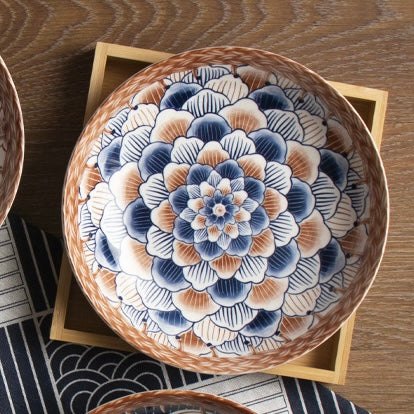 Flower Pattern Ceramic Deep Dish