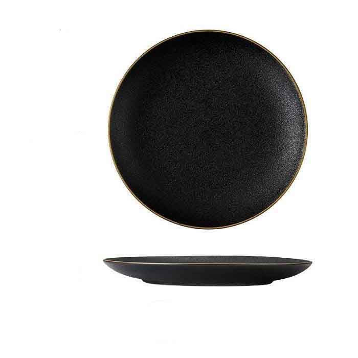 Black Frosted Ceramic Tray