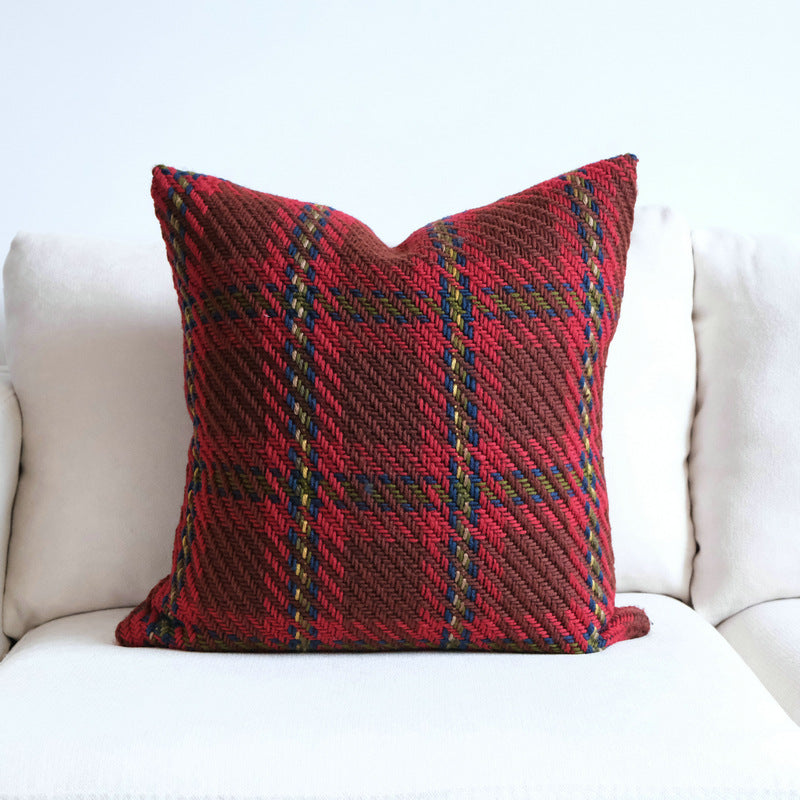 Plaid Wool Cushion Cover