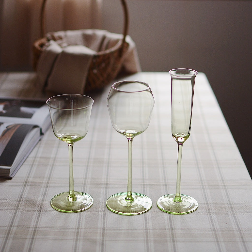 Light Green Crystal Champagne Glass