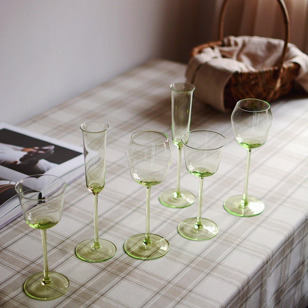 Light Green Crystal Champagne Glass