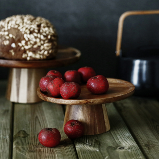 Solid Circular Wooden Tray