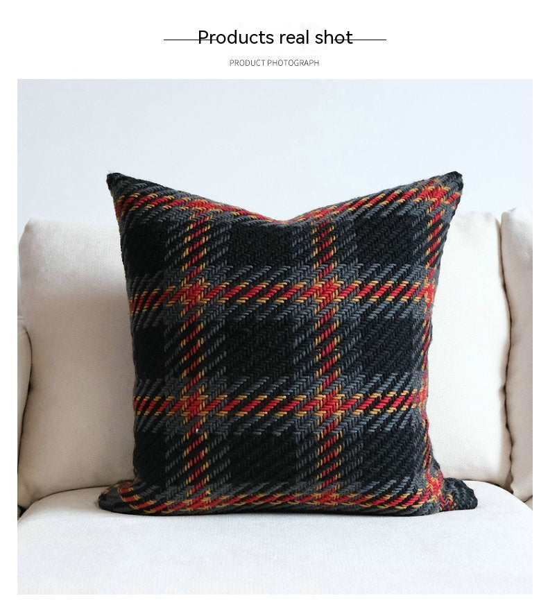 Plaid Wool Cushion Cover