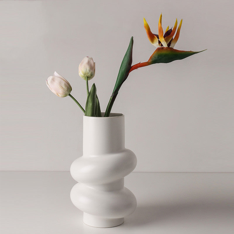 Ripple Shaped Ceramic Vase