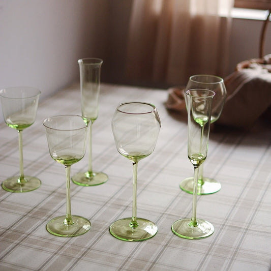 Light Green Crystal Champagne Glass