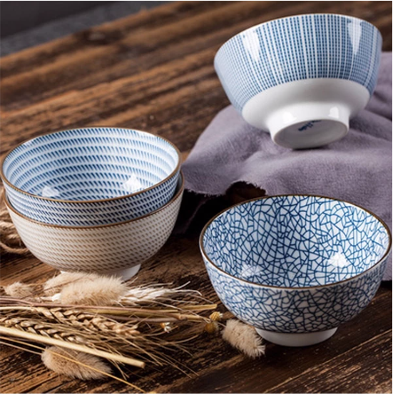 Japanese Style Porcelain Bowls (4-Set)