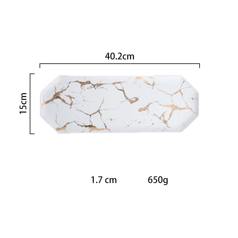 Marble Style Irregular Ceramic Tray