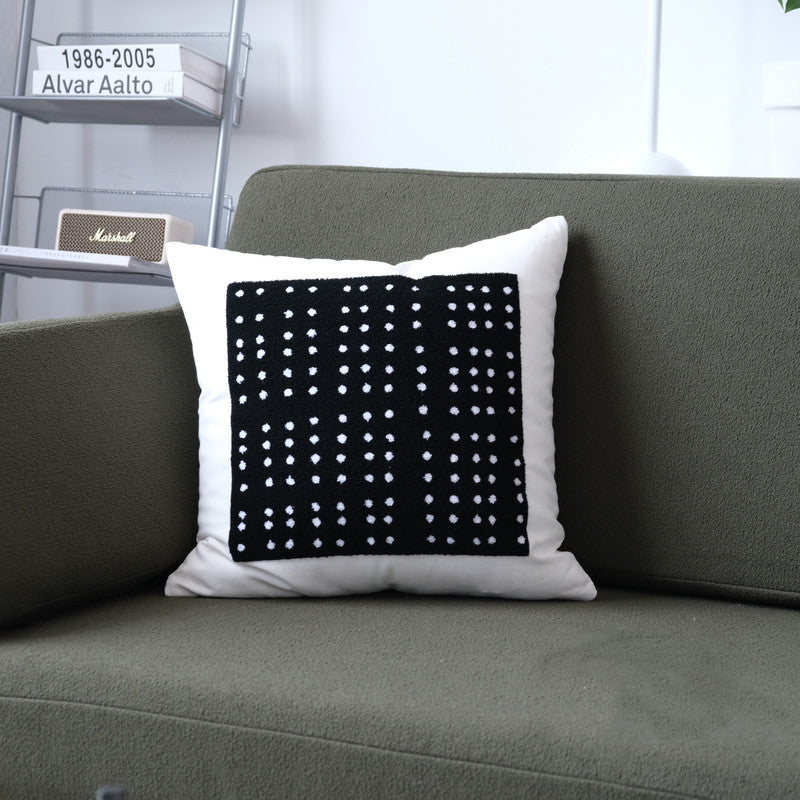 Geometric Black And White Cushion