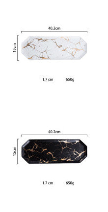 Marble Style Irregular Ceramic Tray