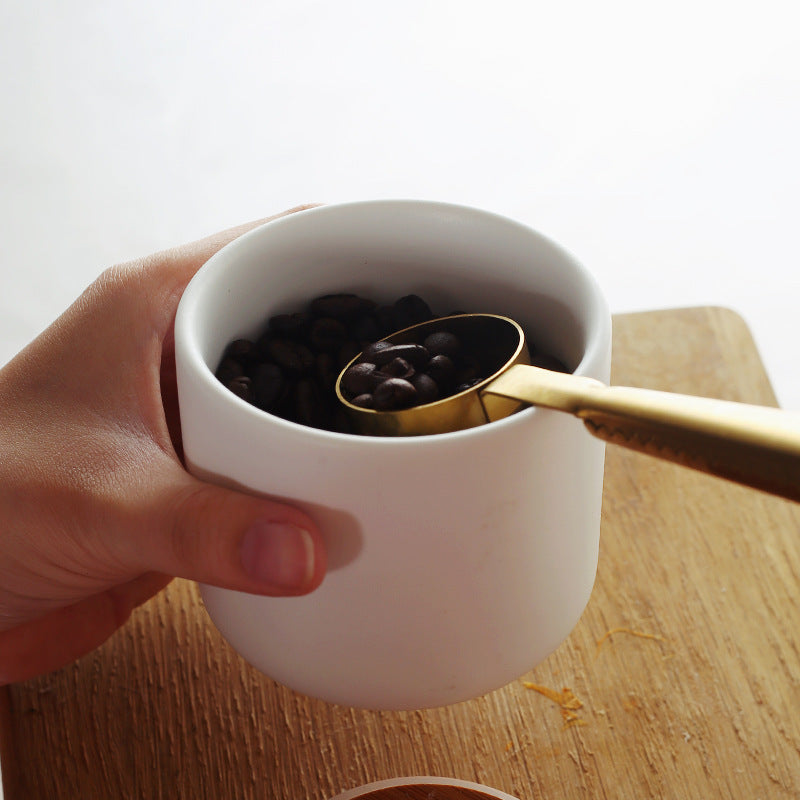 Wooden Lid Ceramic Storage Jar