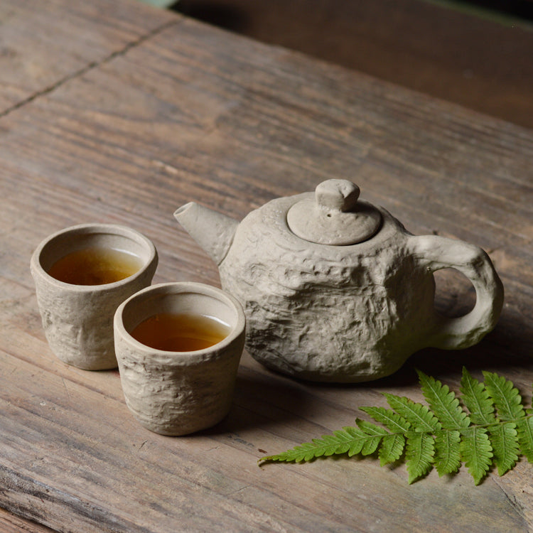 Textured Pottery Tea Set