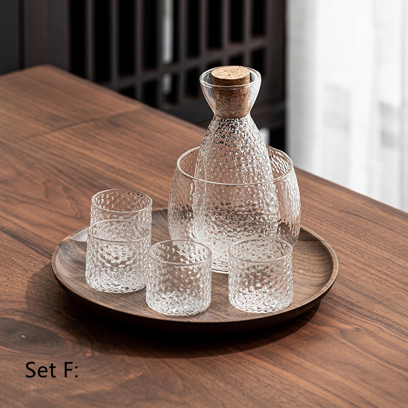 Pattern Glass Wine Warmer Set