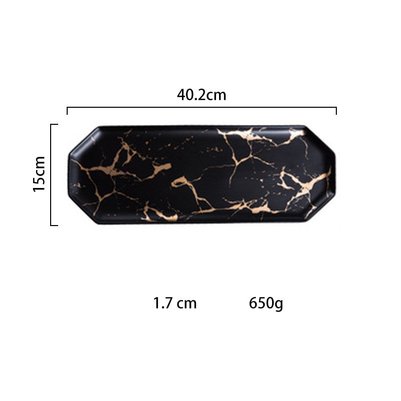 Marble Style Irregular Ceramic Tray