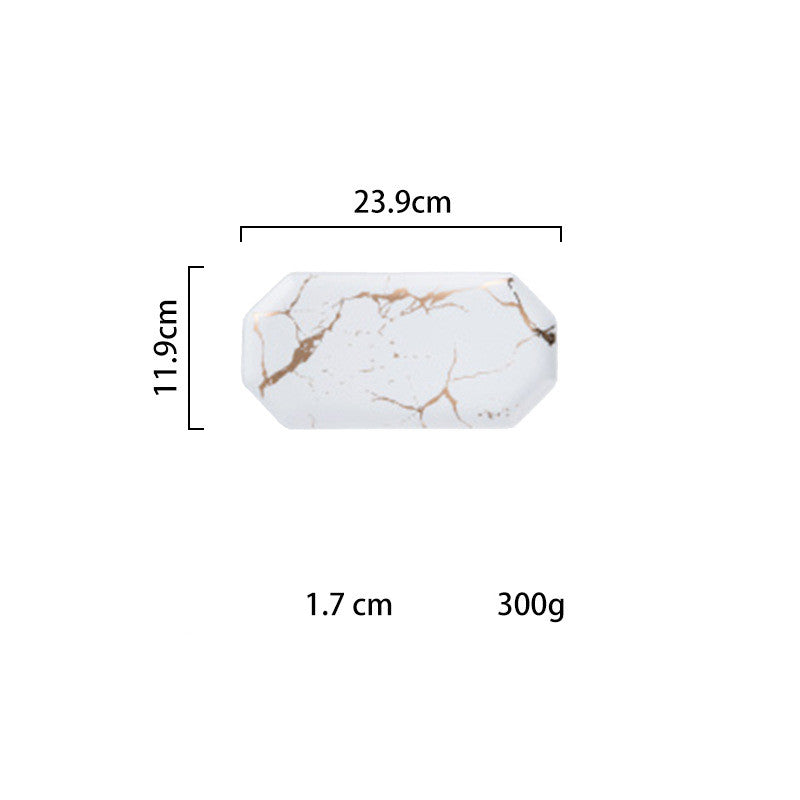 Marble Style Irregular Ceramic Tray