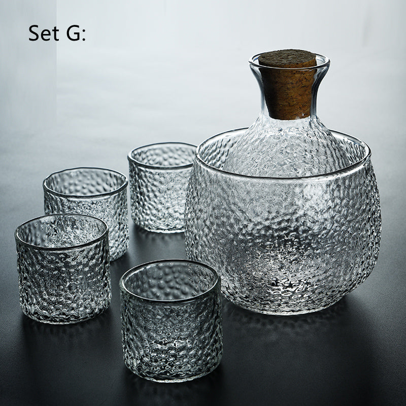 Pattern Glass Wine Warmer Set