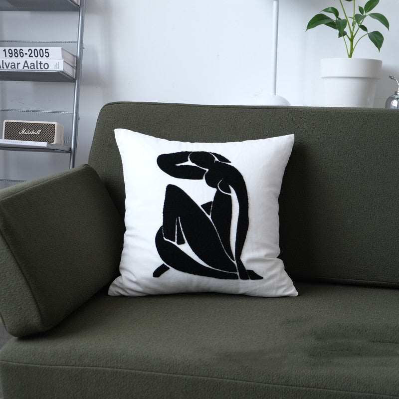 Geometric Black And White Cushion