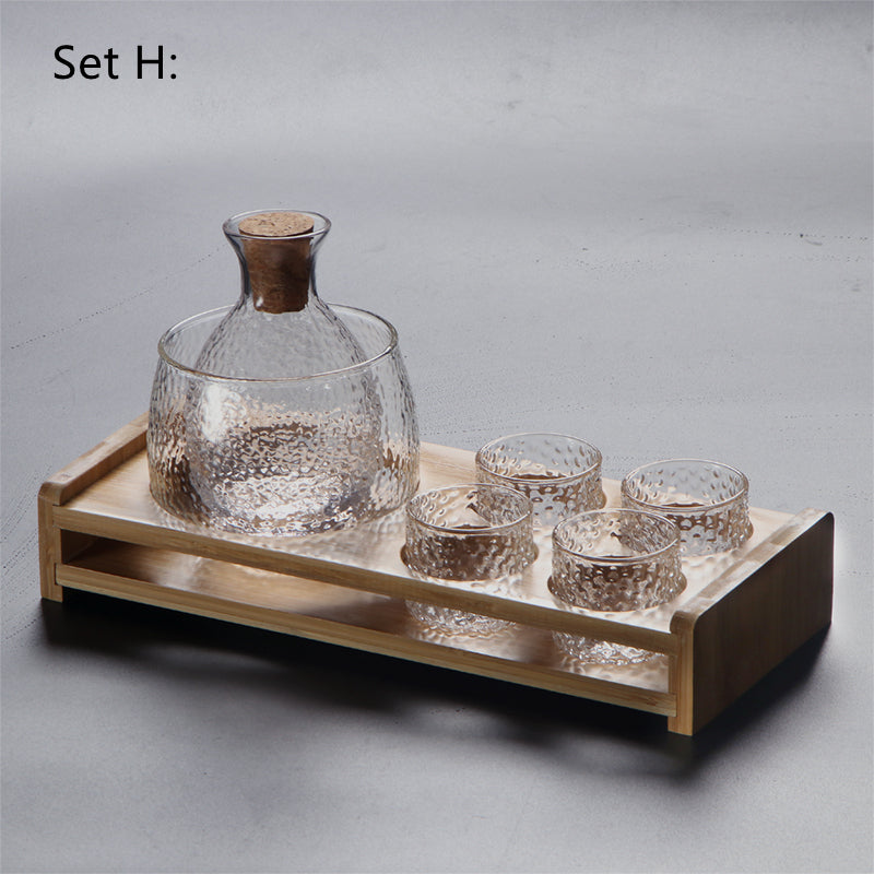 Pattern Glass Wine Warmer Set