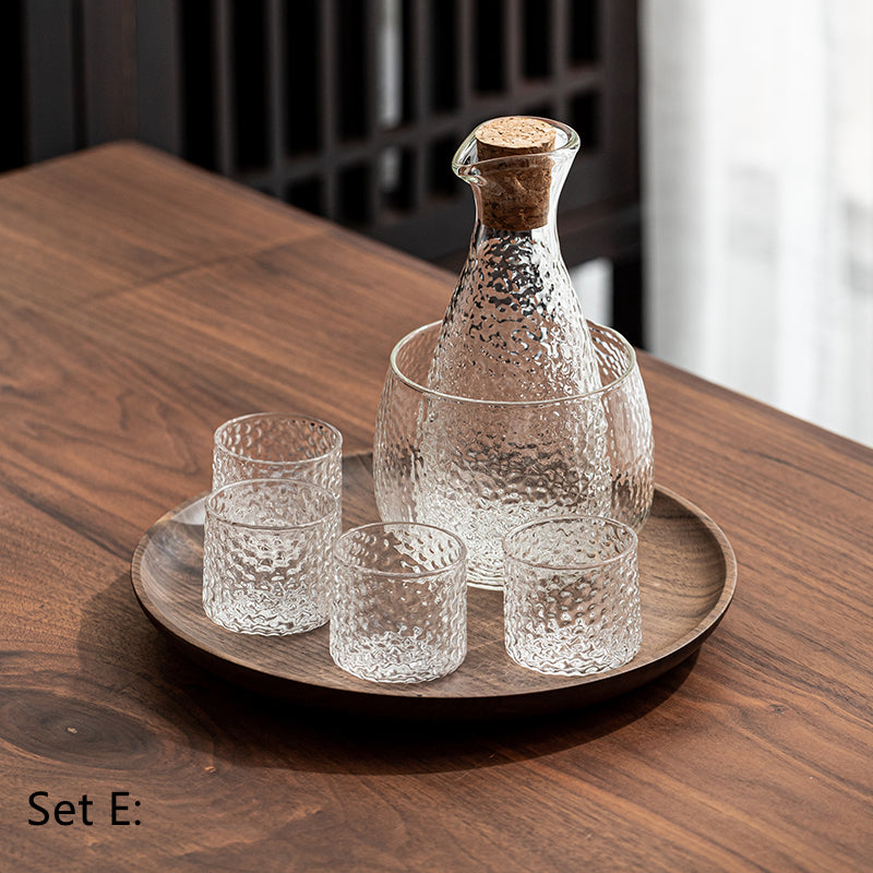 Pattern Glass Wine Warmer Set